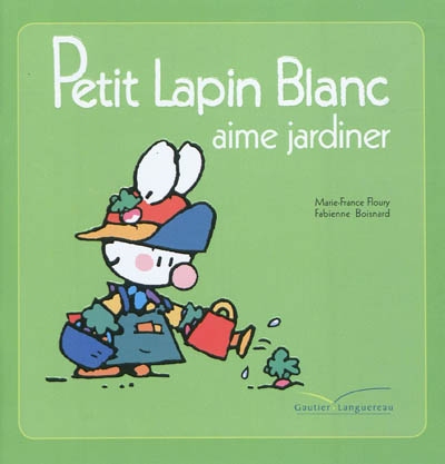 Petit lapin blanc aime jardiner