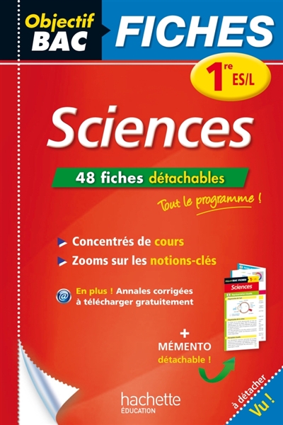 Objectif bac fiches detachables sciences 1ere es/l