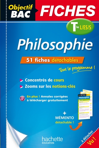 Objectif bac fiches detachables philosophie t l/es/s