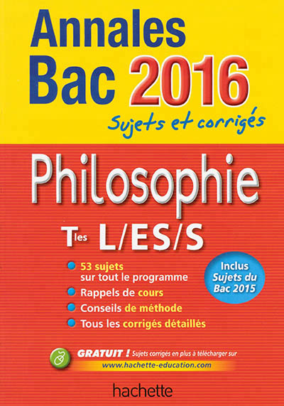 Annales 2016 philo t. l,es, s