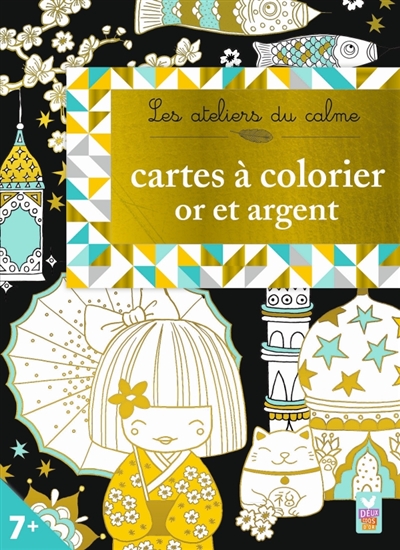 Cartes a colorier or et argent