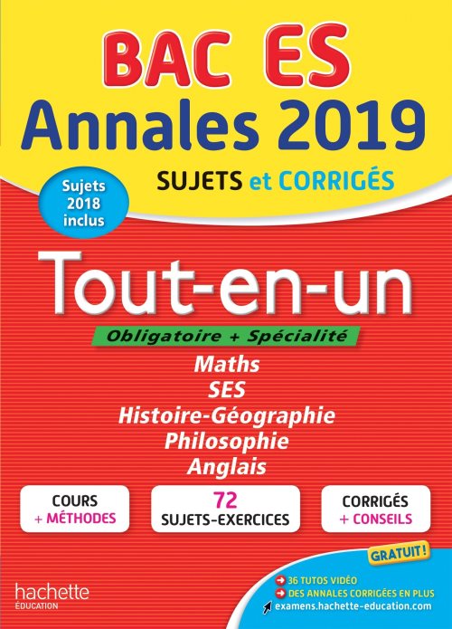 Annales bac 2019 tout-en-un tle es