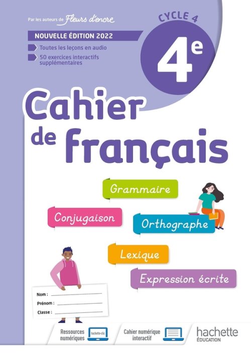 Cahier de francais cycle 4/4e - cahier d'activites - ed. 2022