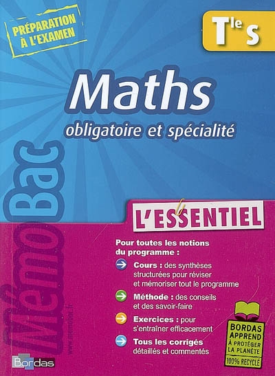 Memobac essentiel maths term
