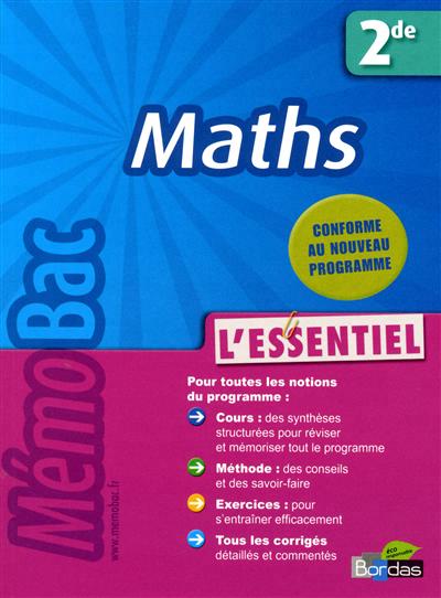 Memobac essentiel maths 2nde