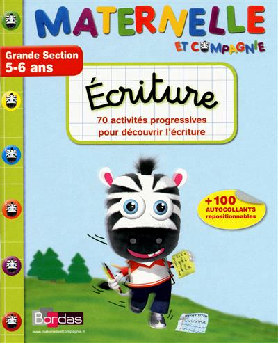 Maternelle et compagnie ecriture avec hugo le zebre - grande section 5-6 ans