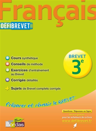 Defibrevet cours/methodes/exos francais 3e