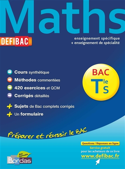 Defibac cours/methodes/exos maths terminale s