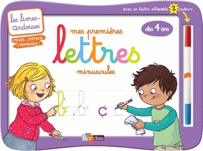 Les livres-ardoises - mes premieres lettres minuscules avec 1 feutre effacable 2 couleurs