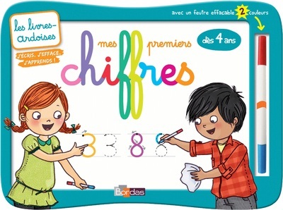 Les livres-ardoises - mes premiers chiffres avec 1 feutre effacable 2 couleurs