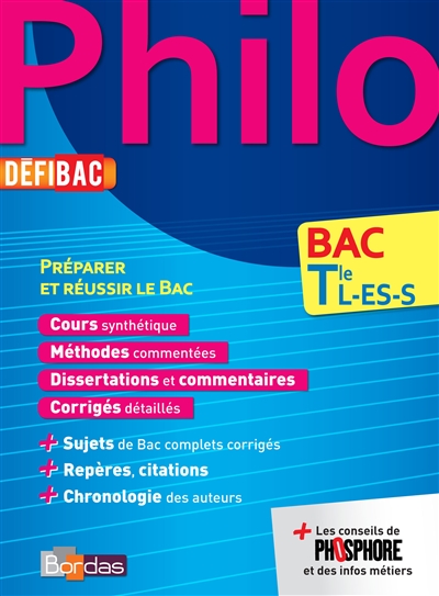 Defibac - cours/methodes/exos philosophie tle l-es-s