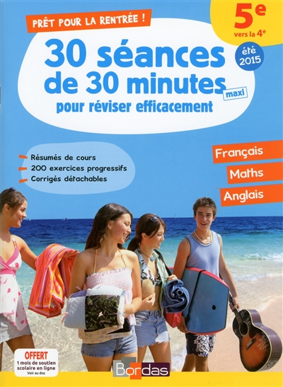 Pret pour la 4eme - 30 seances de 30 minutes pour reviser efficacement - francais maths 5e vers 4e