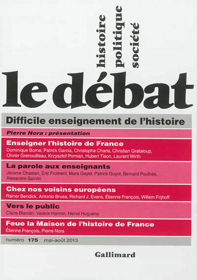 Le debat - difficile enseignement de l'histoire