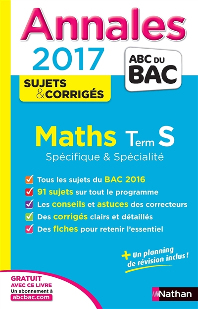Annales bac 2017 maths s spe & spe - corrige