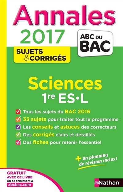 Annales bac 2017 sciences 1ere es- l- corrige