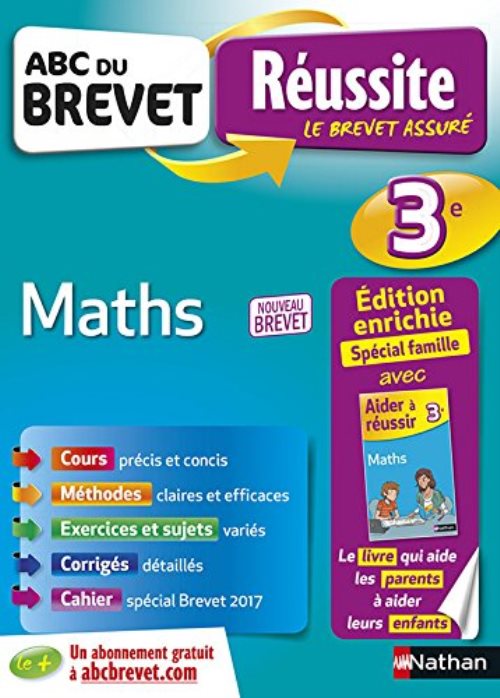 Abc du brevet reussite maths 3e - special famille