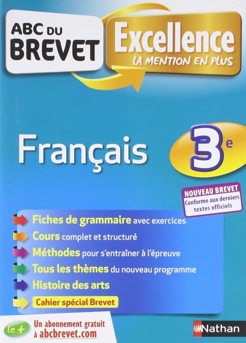 Abc excellence brevet francais 3e - nouveau brevet