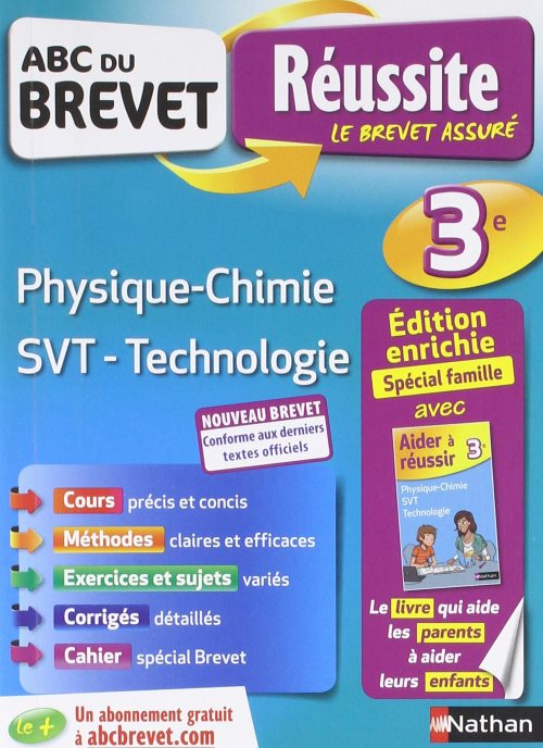Abc du brevet reussite famille - physique chimie svt technologie 3e