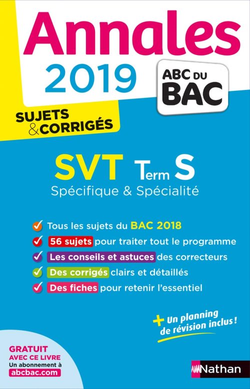Annales bac 2019 svt terminale s spe&spe - corrige