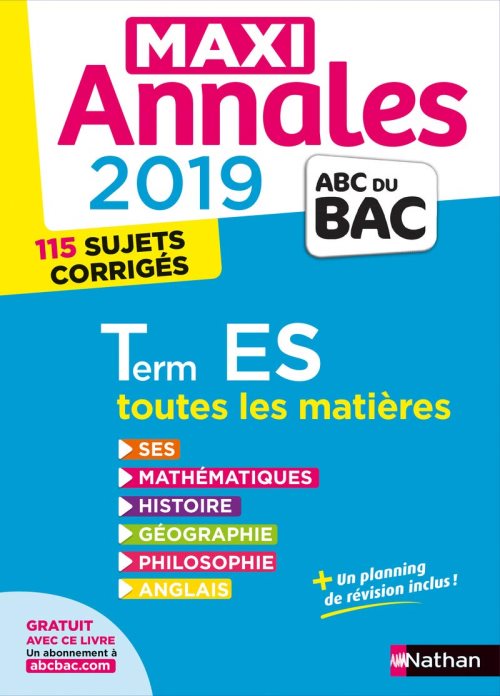Maxi annales bac 2019 - terminale es - vol28