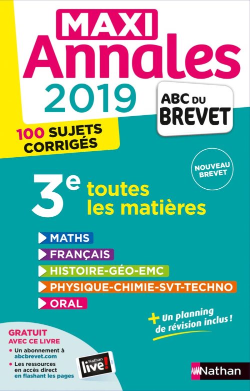 Maxi annales 2019 - abc du brevet - toutes les matieres