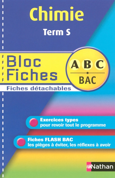 Bloc fiches abc bac chimie terminale s n09