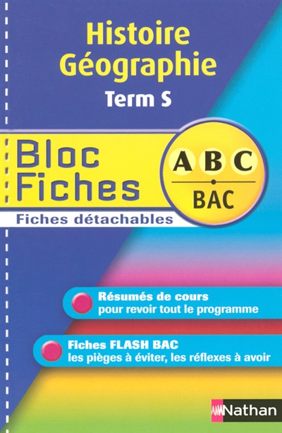 Bloc fiches abc bac histoire geographie terminale s n15