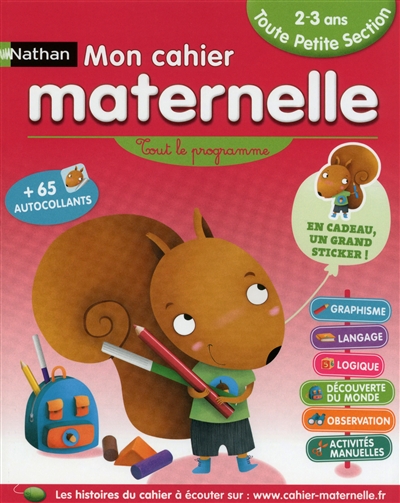 Mon cahier maternelle toute petite section 2-3 ans