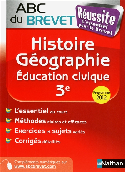Abc du brevet reussite histoire-geographie education civique 3e