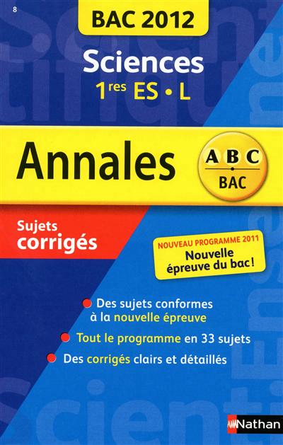 Annales bac 2012 sciences 1ere