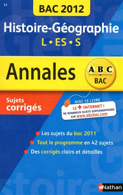 Annales bac 2012 his/geo term
