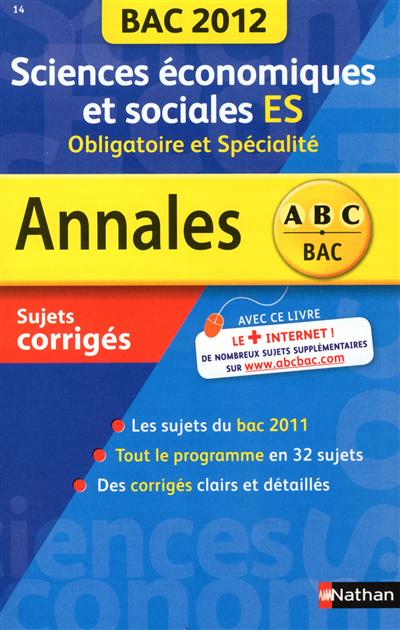 Annales bac 2012 sc eco soc es