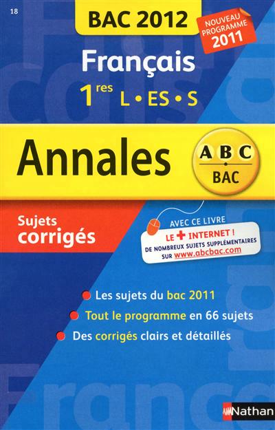 Annales bac 2012 francais 1ere