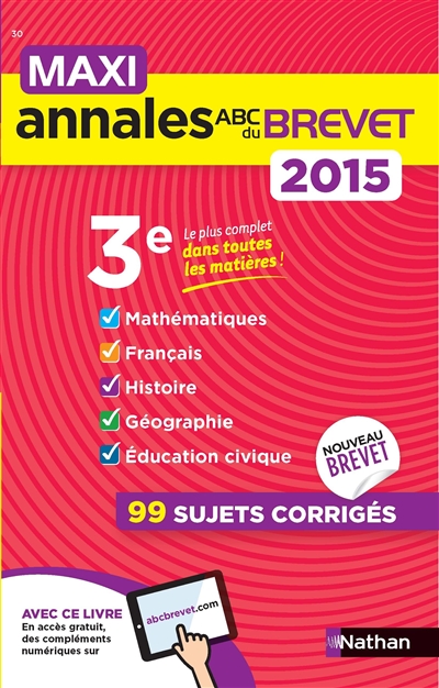 Maxi annales brevet 2015 n30