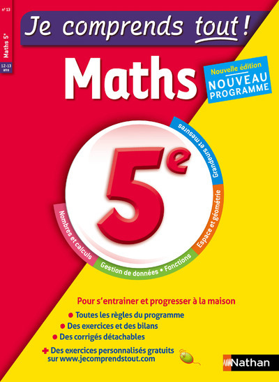 Je comprends tout - monomatiere - mathematiques - 5eme
