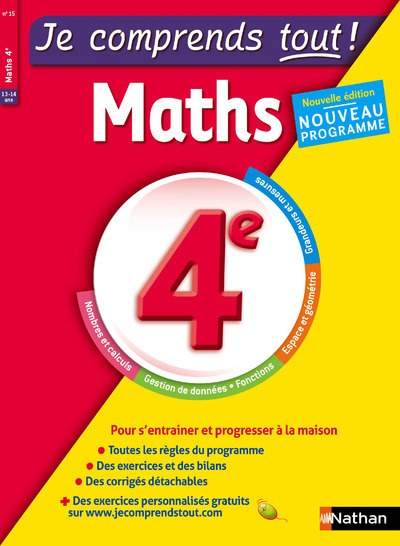 Je comprends tout - monomatiere - mathematiques - 4eme