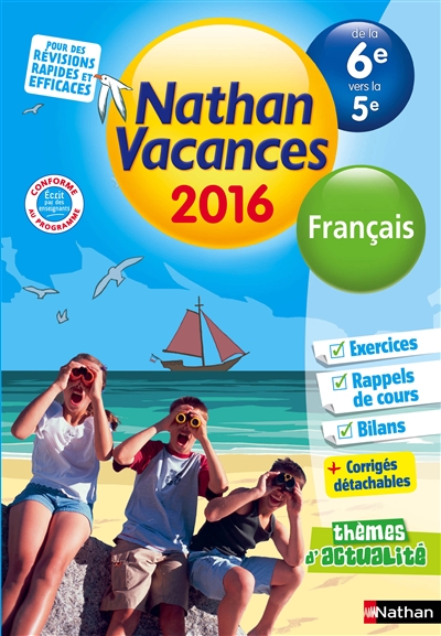 Cahier de vacances 2016 college monomatiere francais 6e/5e
