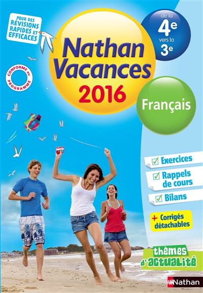 Cahier de vacances 2016 college monomatiere francais 4e/3e