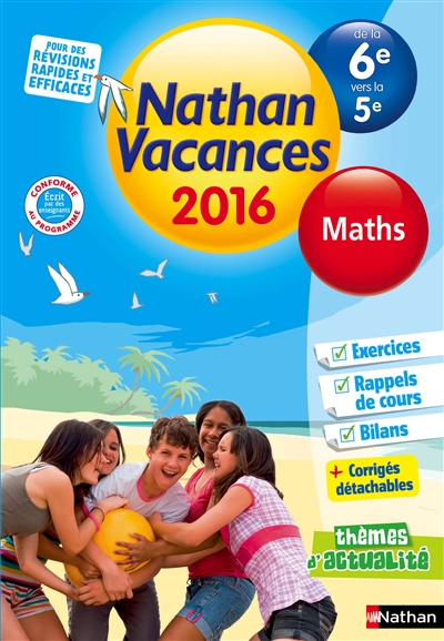 Cahier de vacances 2016 college monomatiere maths 6e/5e