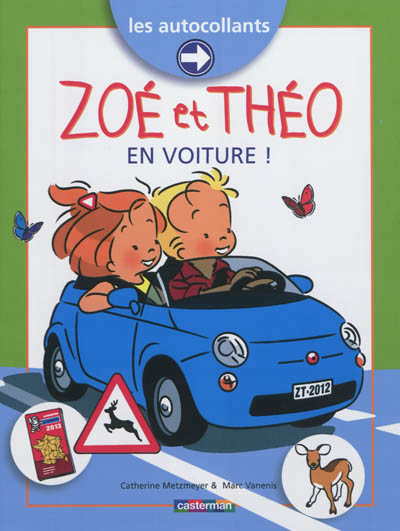 Zoe et theo autocollants t23 en voiture