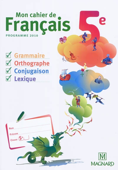 Mon cahier de francais 5e
