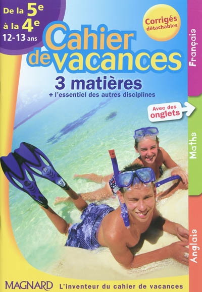 Cahier de vacances college 5e 4e