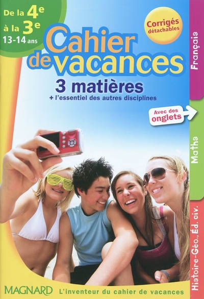 Cahier de vacances college 4e 3e