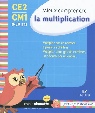 Mini chouette mieux comprendre la multiplication ce2/cm1 8-10 ans