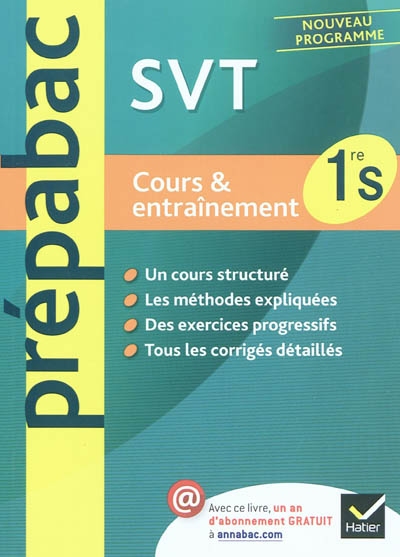 Svt 1re s - prepabac cours & entrainement