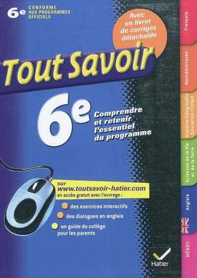 Toutes les matieres 6e - tout savoir
