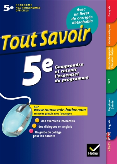 Toutes les matieres 5e - tout savoir