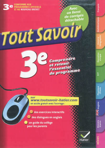 Toutes les matieres 3e - tout savoir