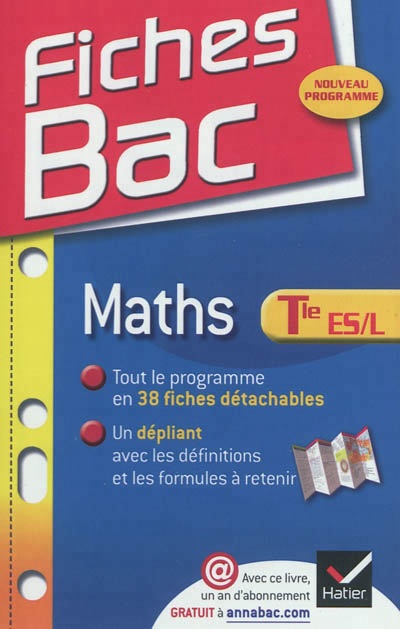 Fiches bac maths tle es,l
