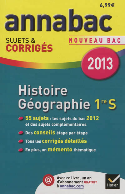 Annales annabac 2013 histoire-geographie 1re s